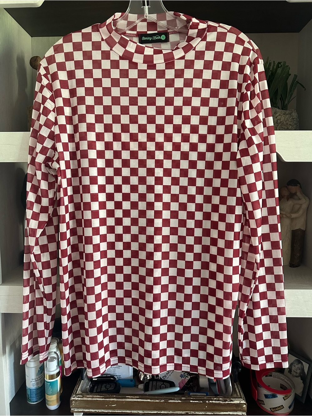 Sterling Kneck Red & White Checker Mesh